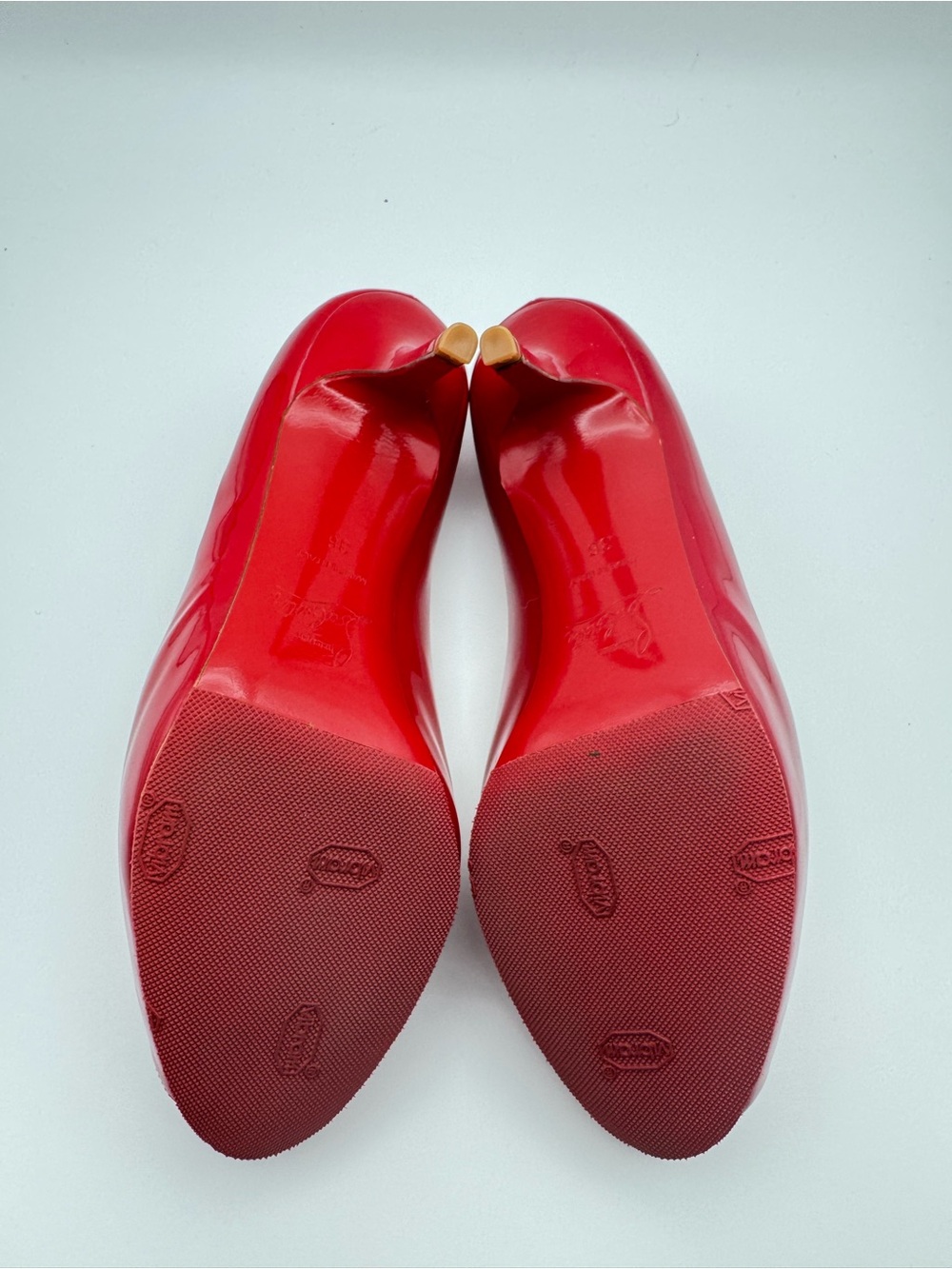 Christian Louboutin Red Patent Leather Peep Toe Platform Pumps Heels EU 36 - Picture 6 of 7